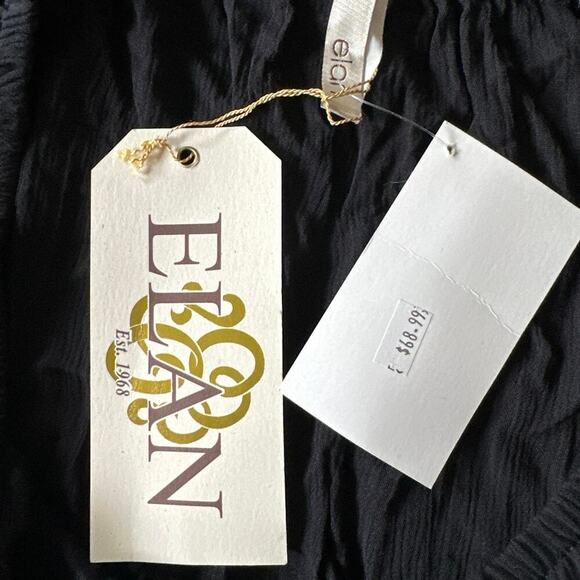 NWT Elan Fringe Beach Black One Piece Off The Shoulder Lightweight Romper Medium - Picture 4 of 5